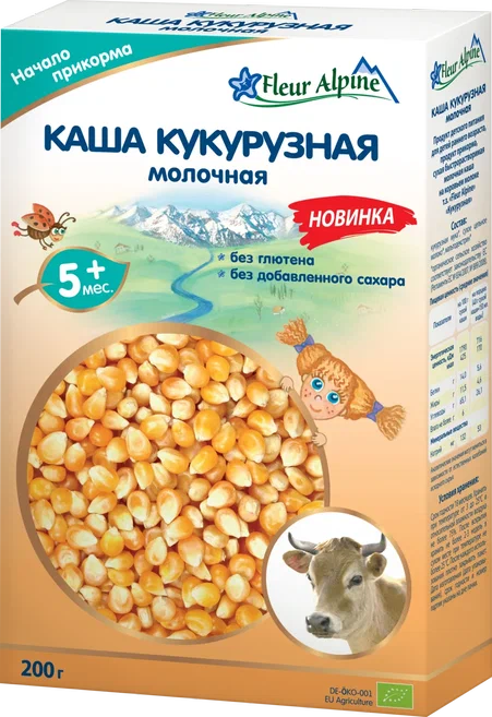 Fleur Alpine Молочная каша "Кукурузная" с 4 мес 200 гр
