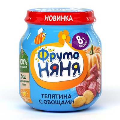 ФрутоНяня Пюре "Телятина с овощами" с 8 мес 100 гр