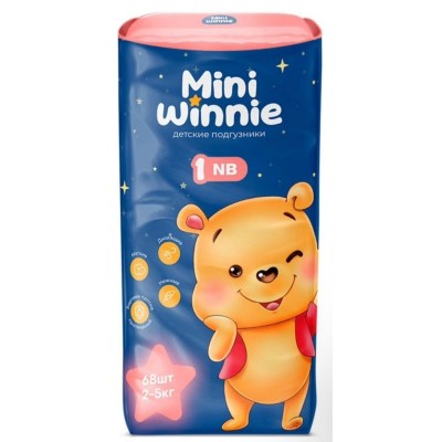Mini Winnie Подгузники NB (2-5 кг) 68 шт