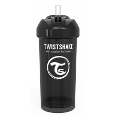 Twistshake Поильник с трубочкой Straw Cup с 6 мес 360 мл, черный арт. 78593