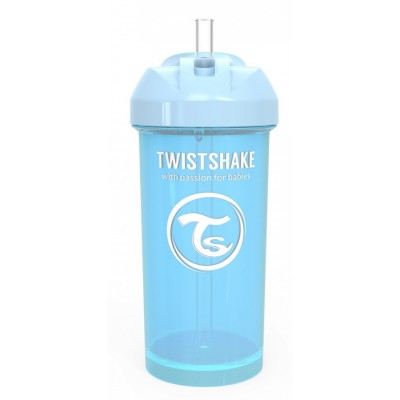 Twistshake Поильник с трубочкой Straw Cup с 6 мес 360 мл, пастельный синий арт. 78589