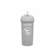 Twistshake Поильник с трубочкой Straw Cup с 6 мес 360 мл, пастельный серый арт. 78680