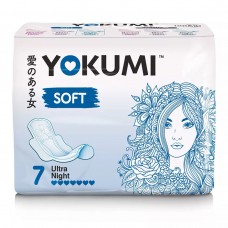 Yokumi Soft Ultra Night Прокладки женские гигиенические 7 капель 320 мм 7 шт