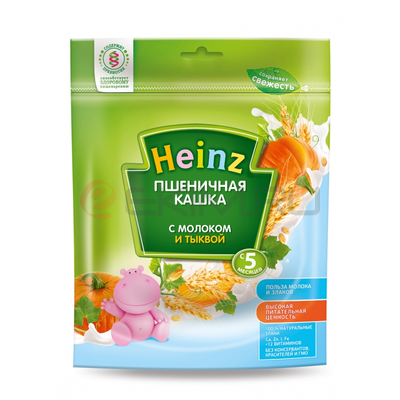 Heinz Каша молочная "Пшеничная с тыквой и Омега 3" (с 5 мес. 250 гр)