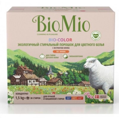 BioMio Стиральный порошок д/цветного без запаха 1500 гр
